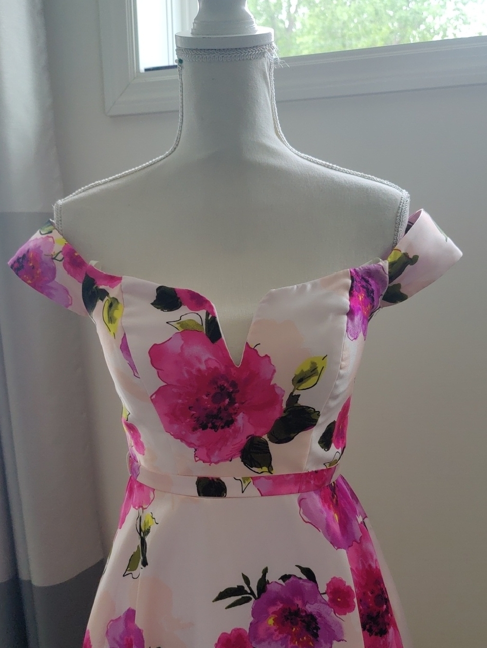 City Studio Shoulder Off Floral Ball Gown Y2K Cottagecore Romantic Chic Prom - Picture 8 of 16